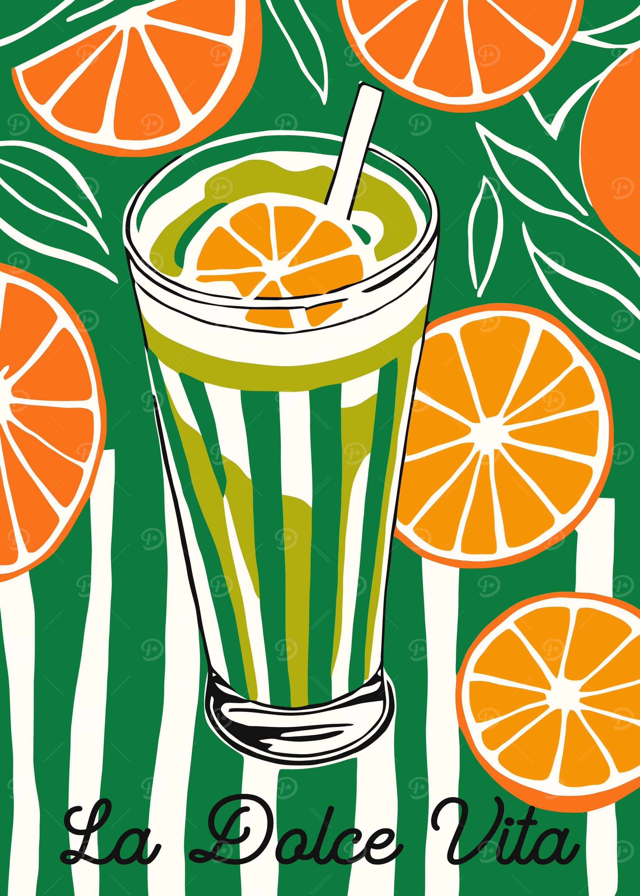 Green Italian Drink Art