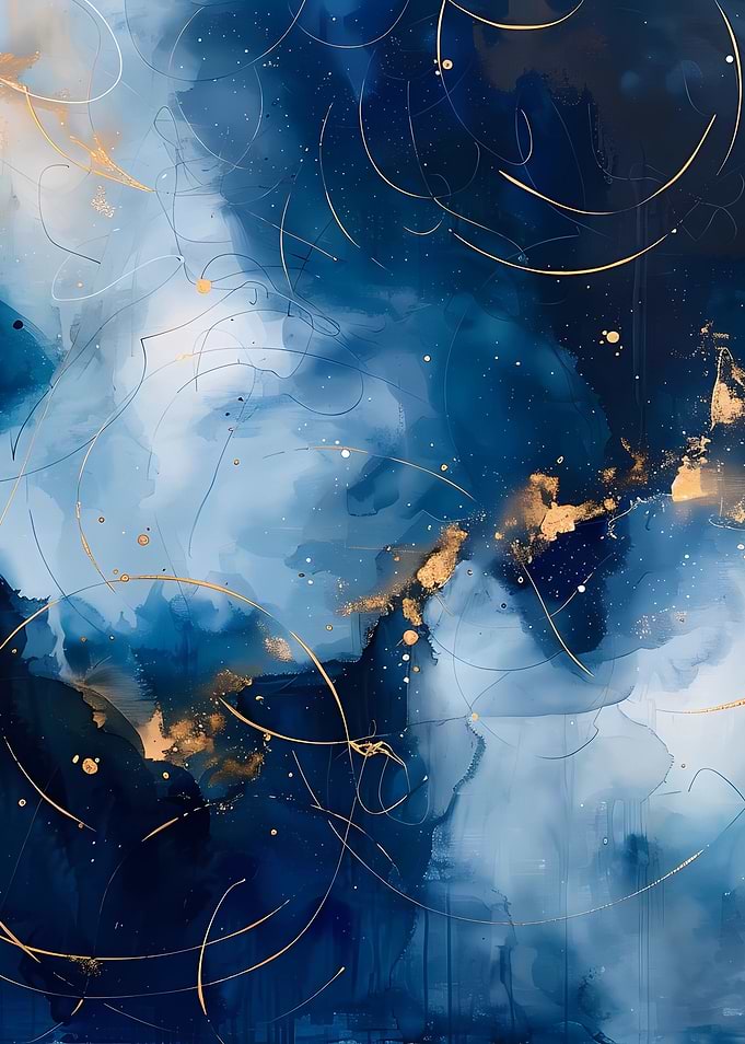 Mix of blue white and gold