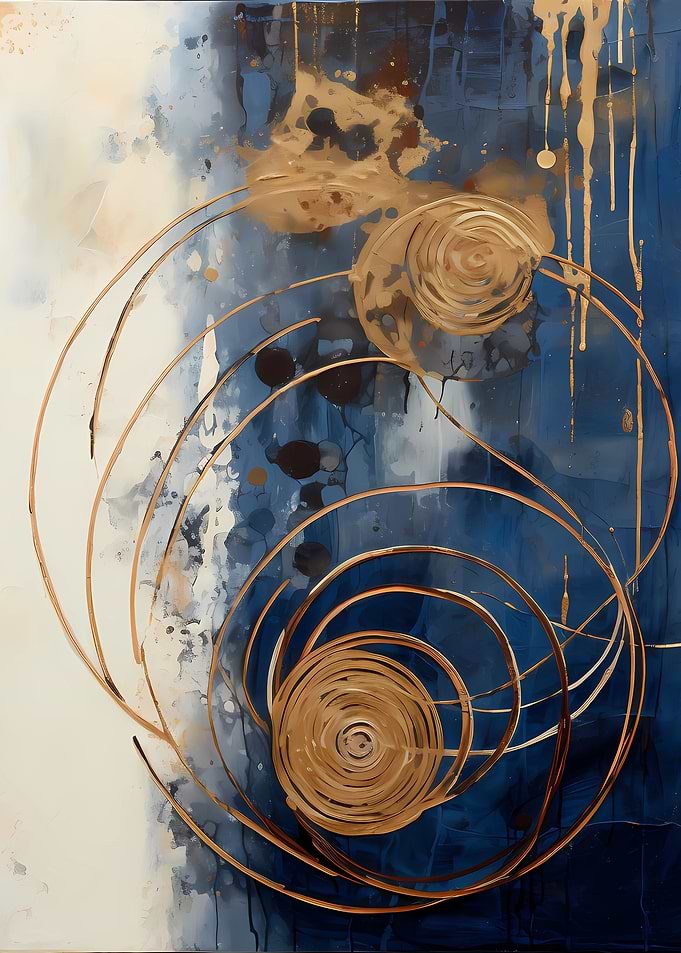 Abstract golden swirls