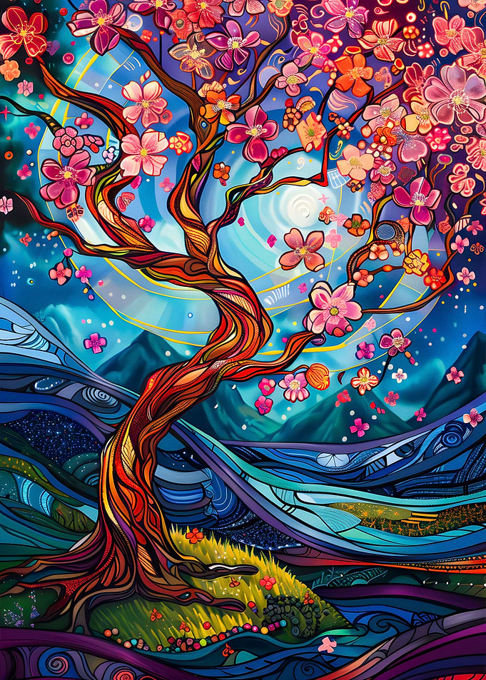 Abstract Cherry Blossoms