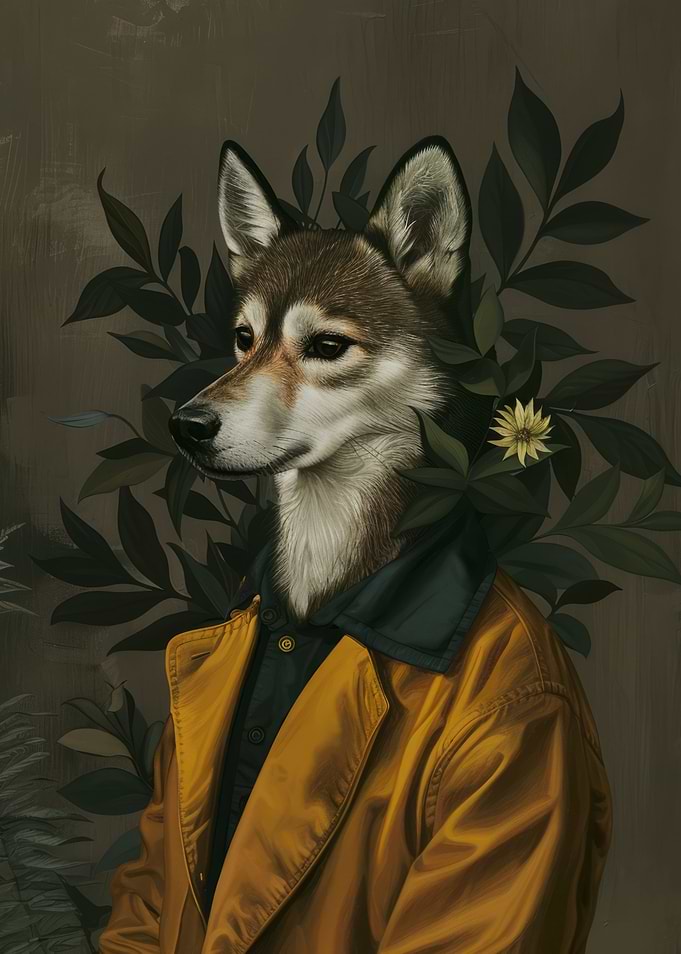Elegant Husky in Jacket