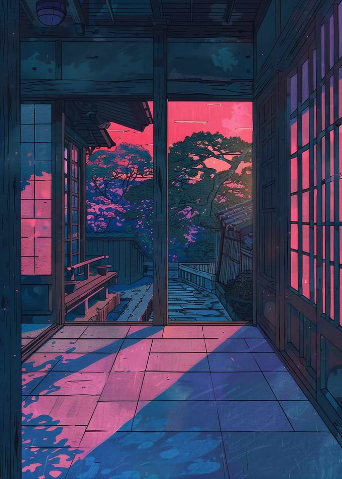 Sunset Japan Painting