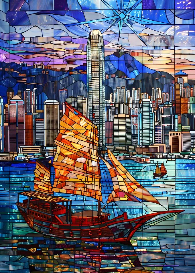 Hong Kong Harbor Sunset