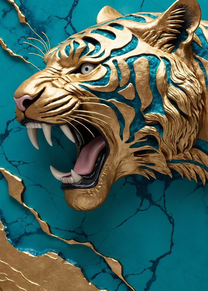 Roaring Kintsugi Tiger