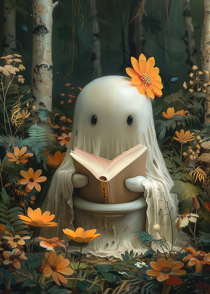 Ghost sitting on Toilett