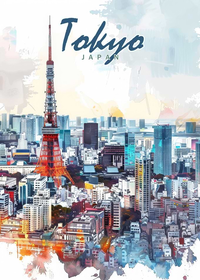 Tokyo City Watercolor