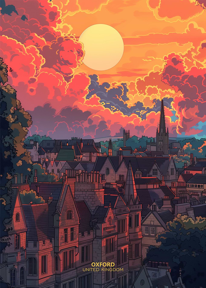 Sunset in Oxford UK