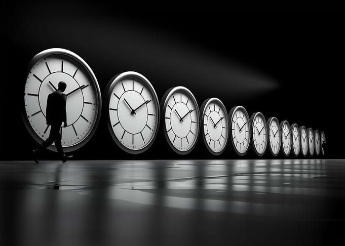 time concept with man