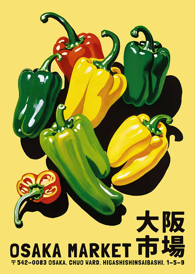 Osaka Market Pepper Poster