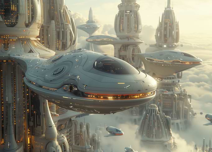 A futuristic cityscape