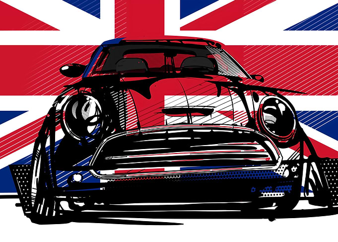 MINI COOPER BRITISH FLAG