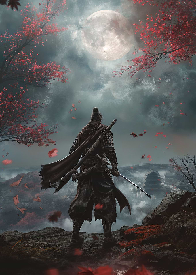 Dark Samurai Moon Night