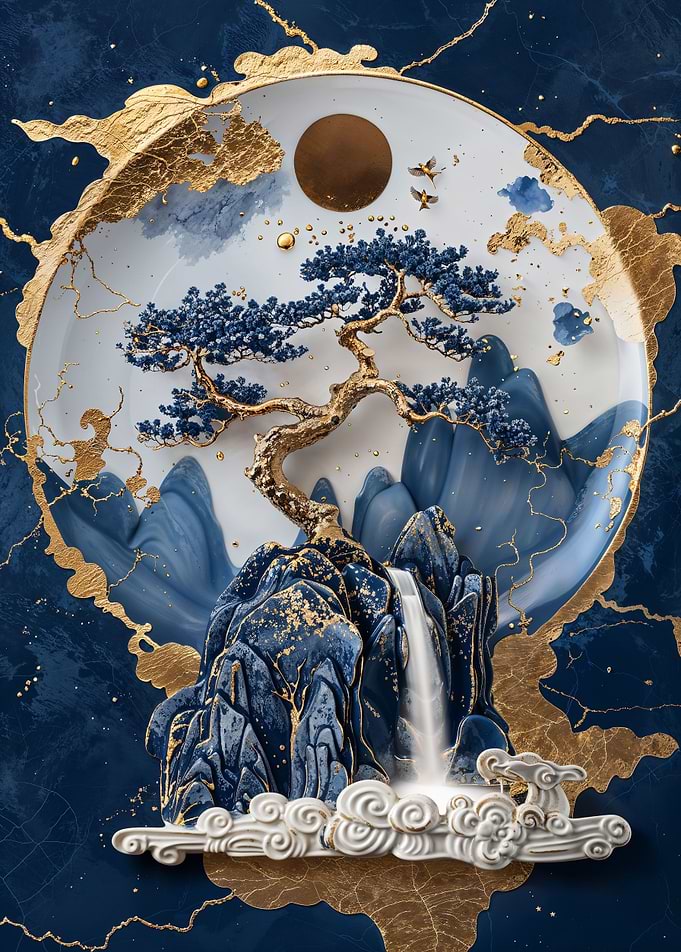 Golden Porcelain Tree
