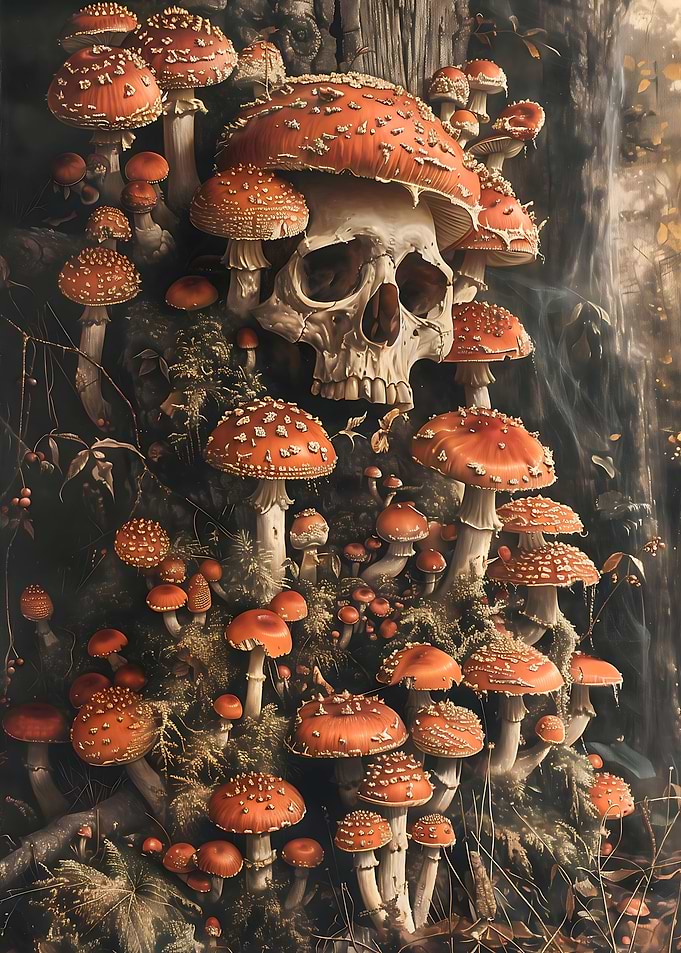 Skull Mushrooms Death