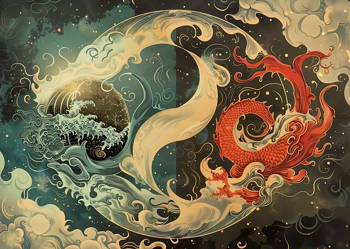 Yin and Yang Creative Fish