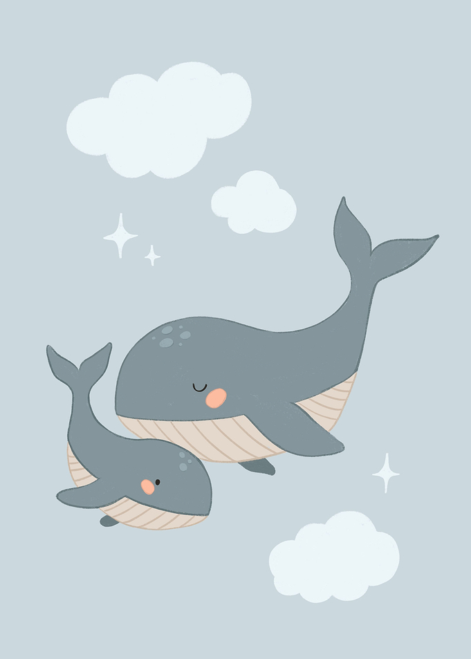 Whale mom with baby