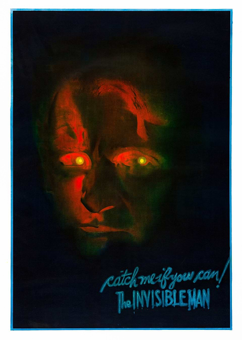 The Invisible Man — classic movie poster on metal
