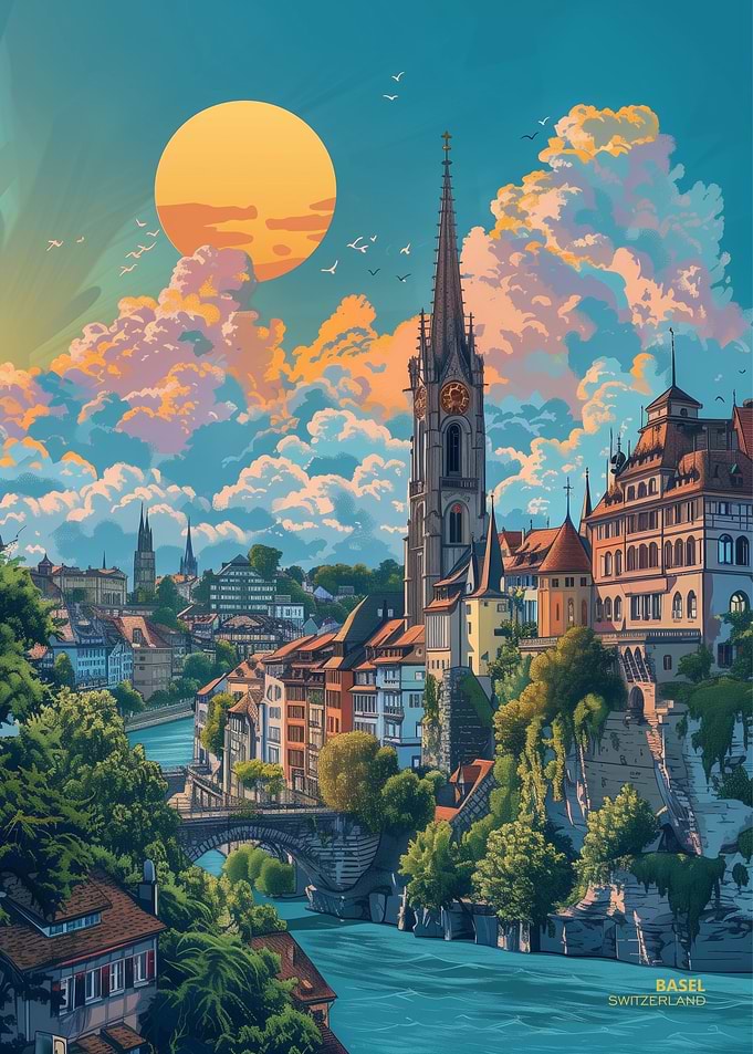Sunset Basel Switzerland