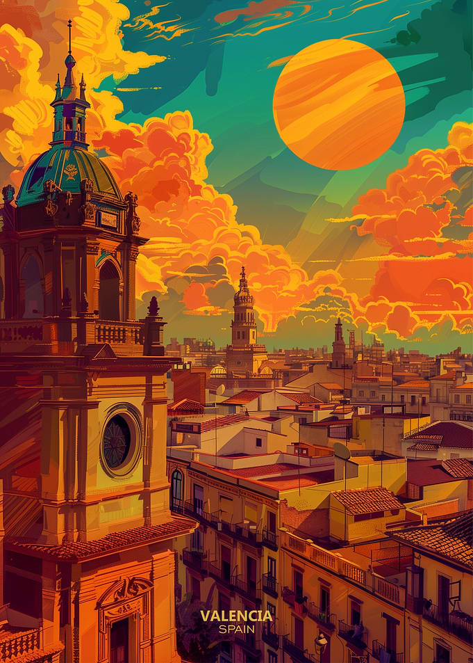 Sunset in Valencia Spain