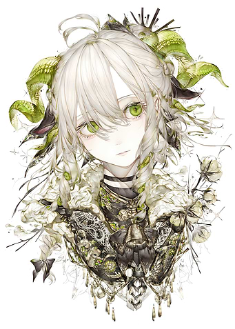 Green Horned Anime Girl