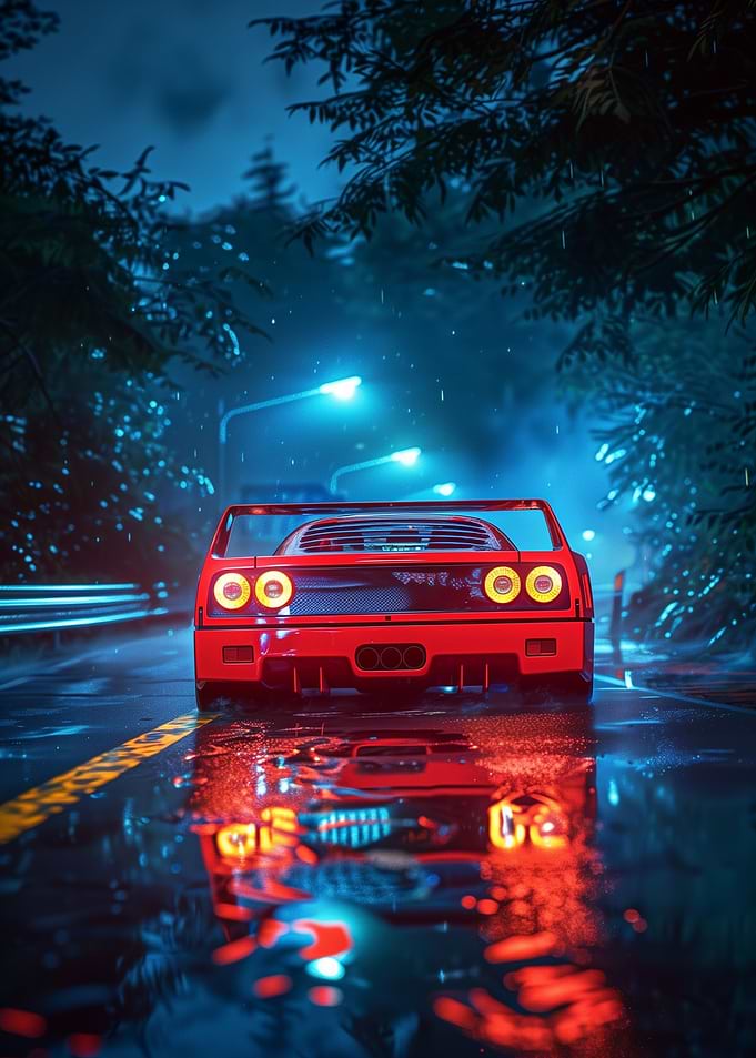 Ferrari F40 1987 Red Rear