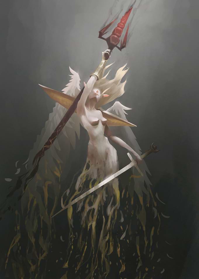 Angel fight with the devil