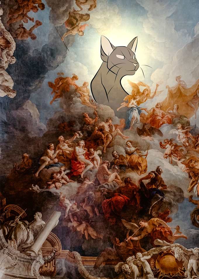 Cat god medieval painting