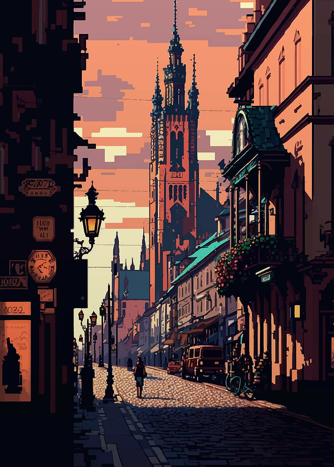 Cracow City Pixel Art