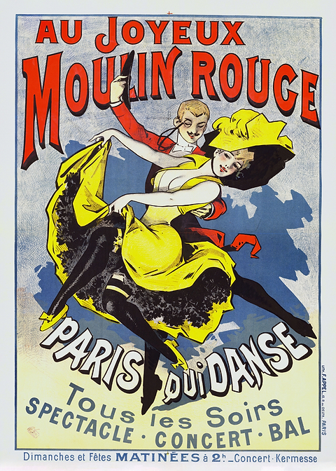Moulin Rouge Nostalgia — vintage poster restored on metal