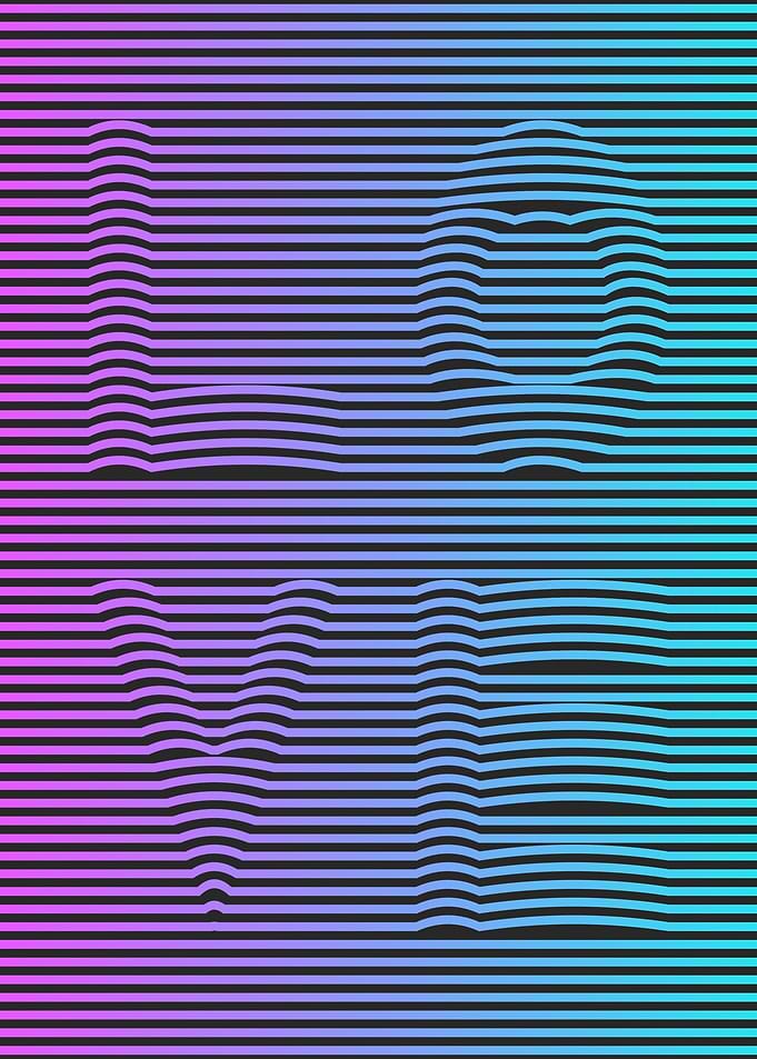 Love Retro Neon Style Art