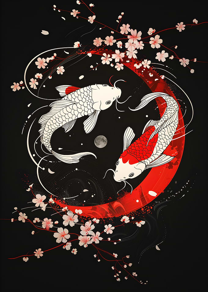 Fish And Cherry Blossom