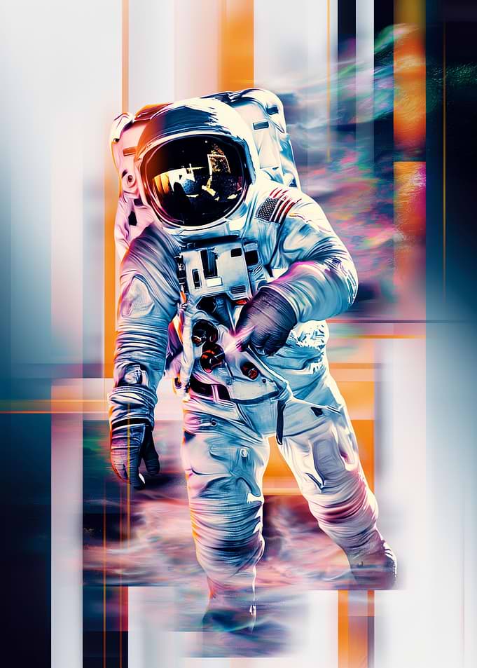 Astronaut in Abstract Spac