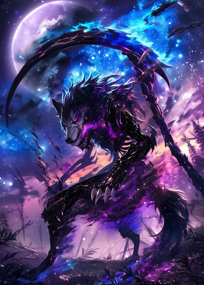 Galaxy Grim Anime Wolf