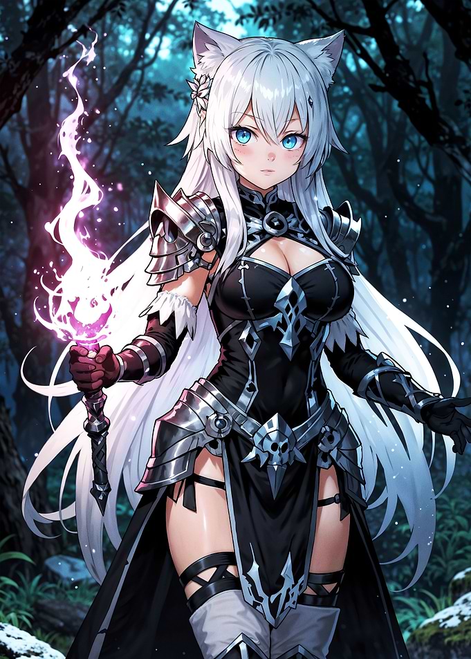 Anime Girl Cat Sorceress