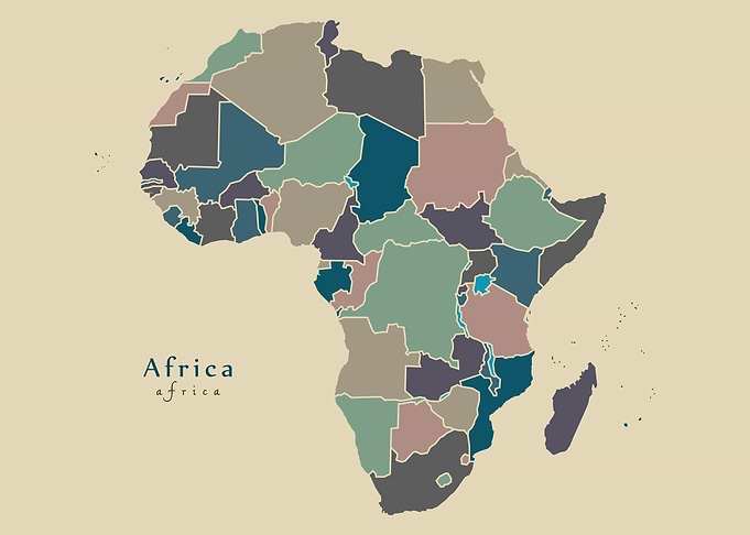 Africa map with countries