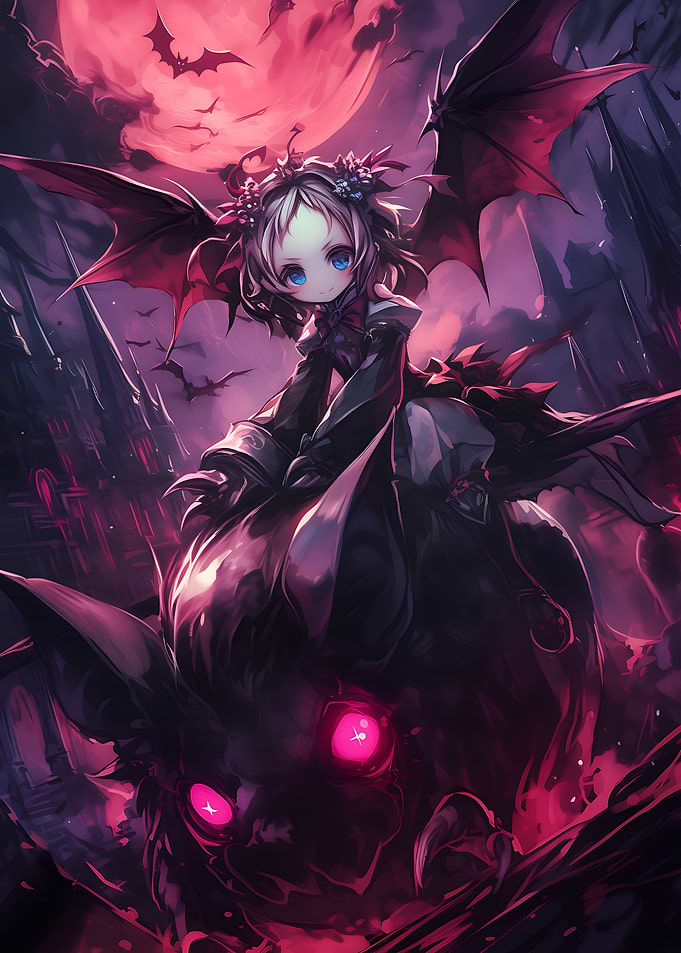 Anime Girl Bat Rider