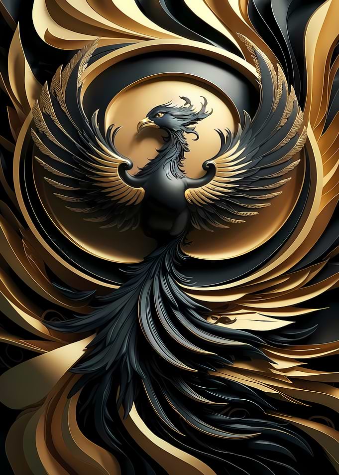 Golden Abstract Phoenix