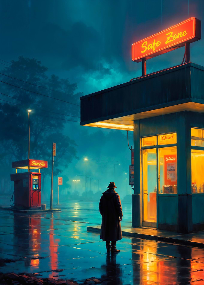 Neon Gas Station
