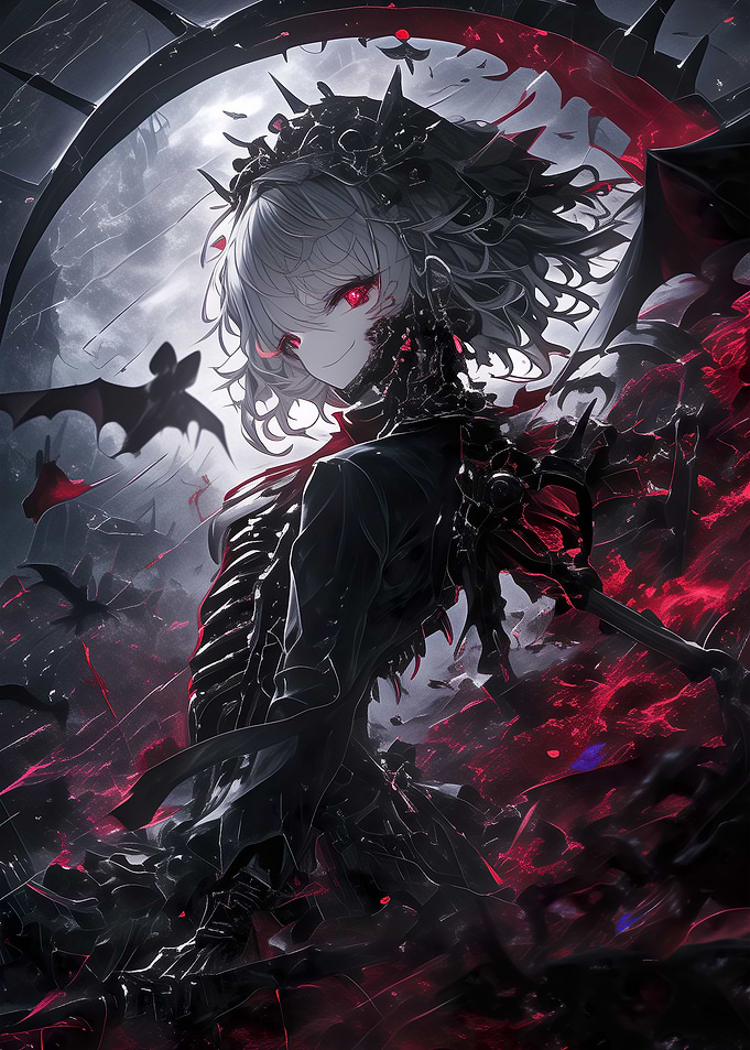 White Moon Gothic Girl