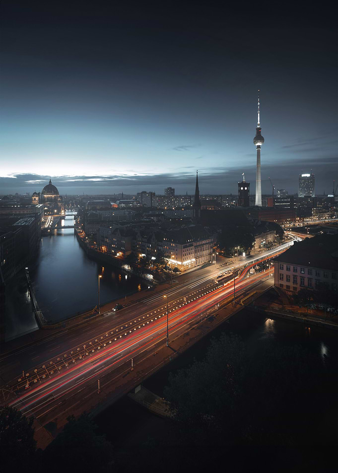 Berlin Night City View