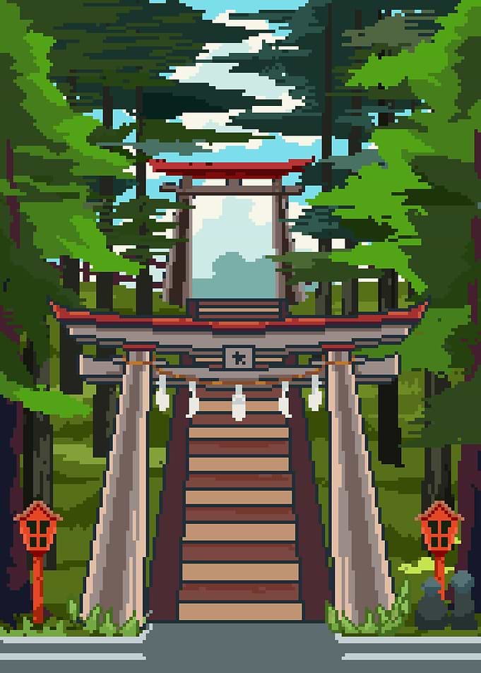 Torii Gate Shrine Pixel