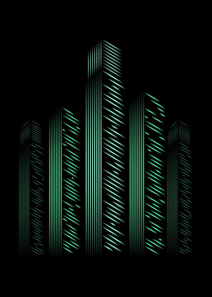 80s Neon Light City Style