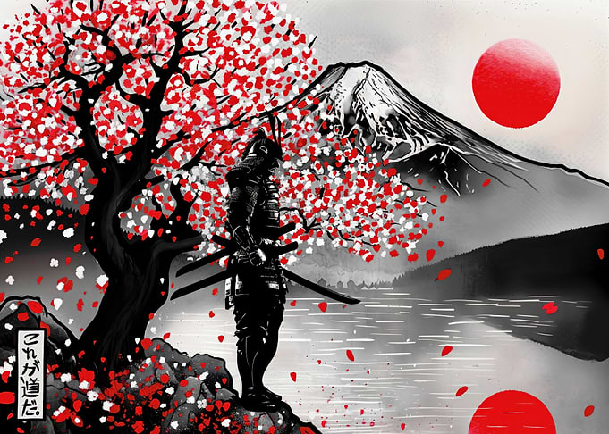 Samurai Warrior Sword ink