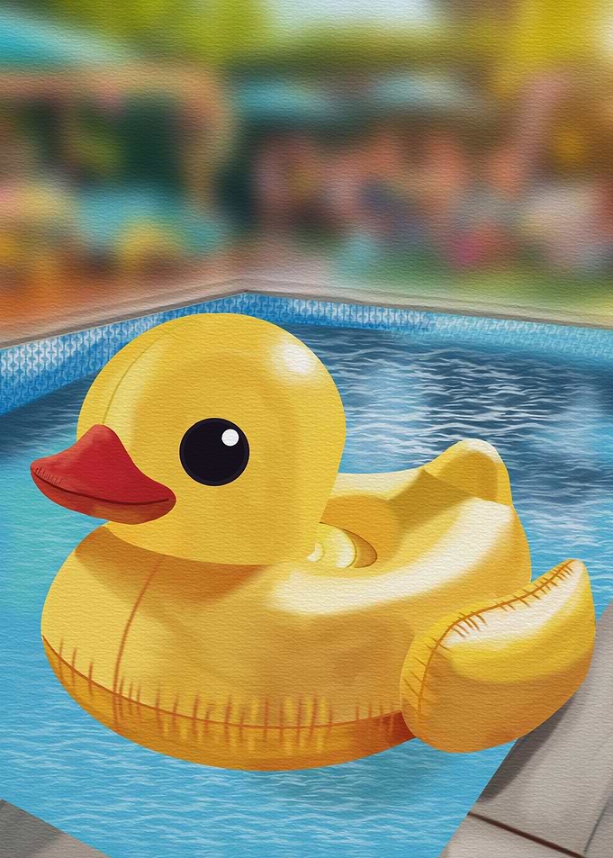 Yellow duck pool float