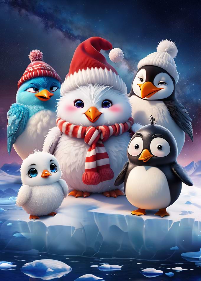 Cute penguin friends
