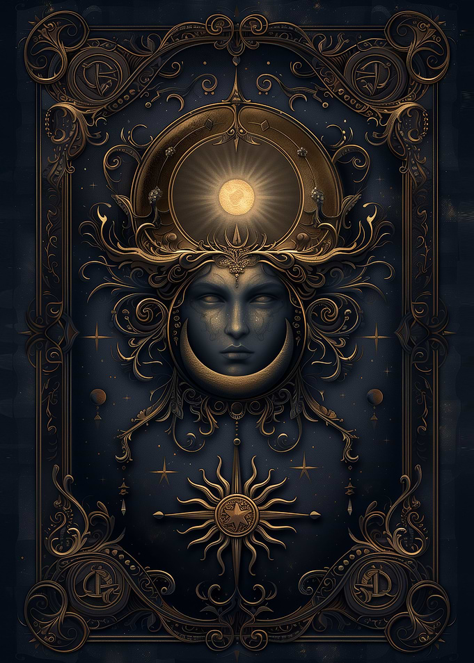Celestial Moon in Gold