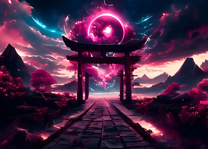 Japanese way to Torii