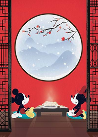 Snowy Window Scene