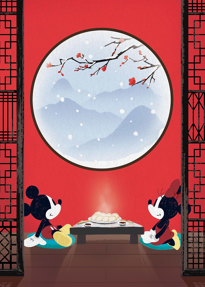 Snowy Window Scene