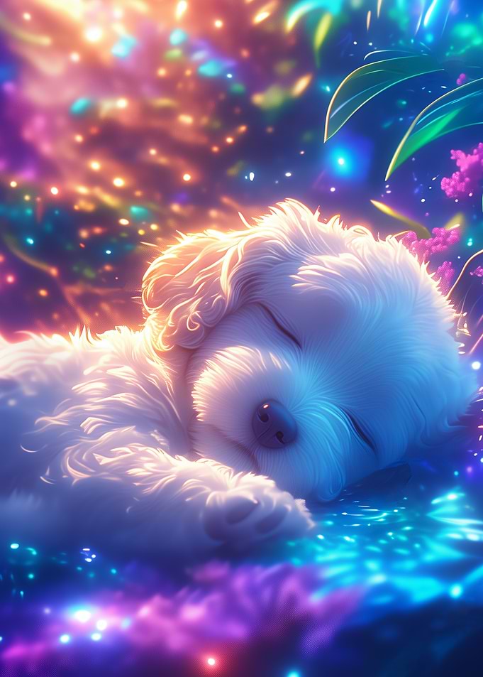 Cute Baby Poodle sleeping